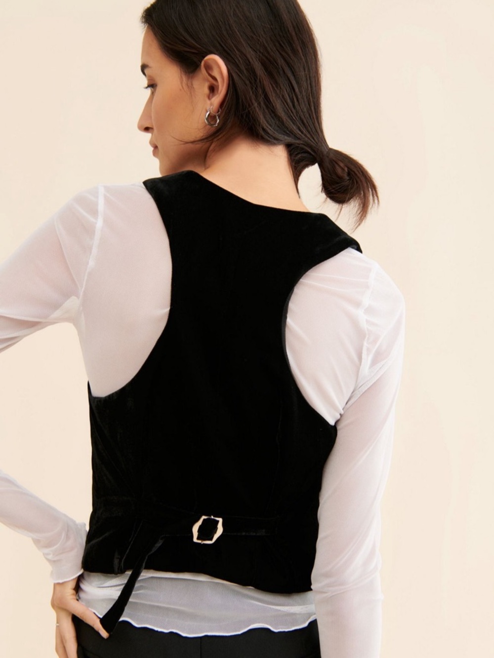 NWOT FREE PEOPLE Libby Cropped Velvet Vest XS - Picture 2 of 4
